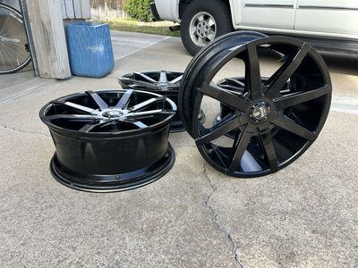 DUB Black Wheel Set - 4 Rims - Gloss Black Finish - aluminum alloy - Aftermarket Custom
