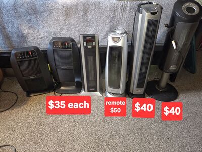 Tons of different kinds of heaters, prices on pictures