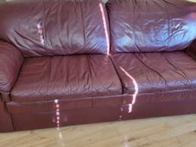 Burgundy Leather Sofa