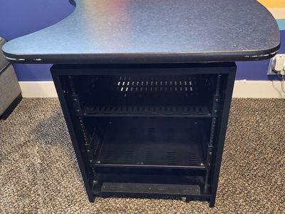 12U rolling network rack w/ tabletop