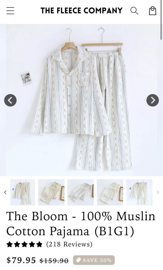 nwt Muslin Pajamas