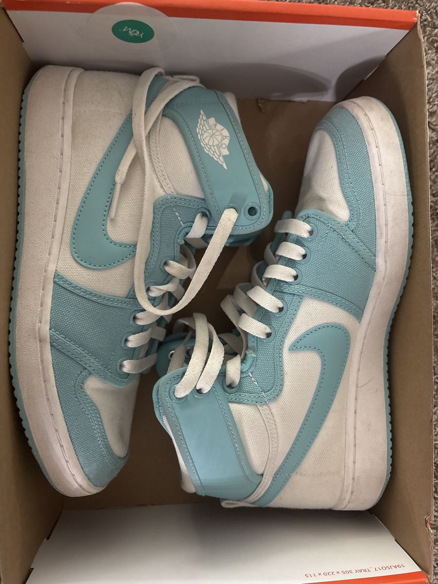 White Aqua Blue AJKO Jordans