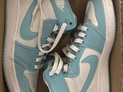 White Aqua Blue AJKO Jordans