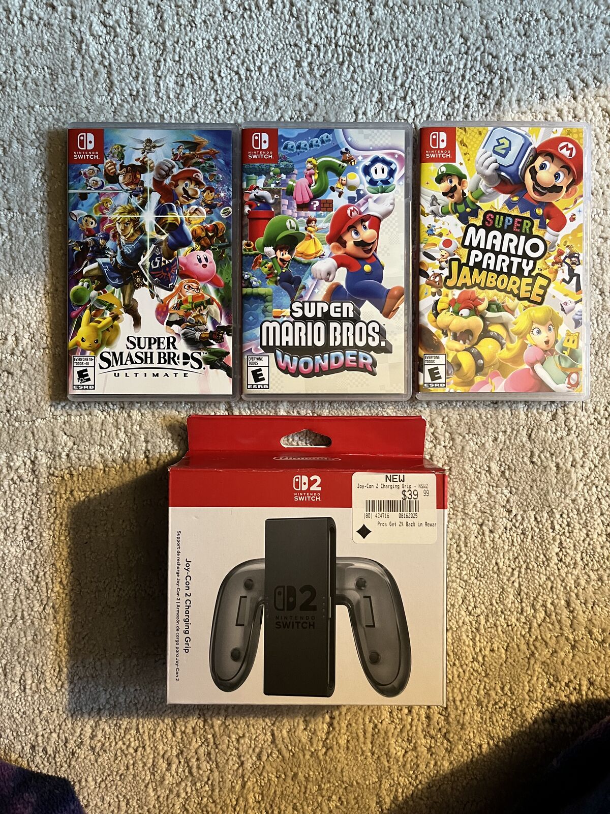 Switch 2 Games + Wireless Charging Grip