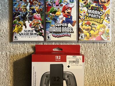 Switch 2 Games + Wireless Charging Grip
