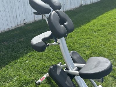 Portable Massage Chair - Lightweight, Adjustable, Black & Silver