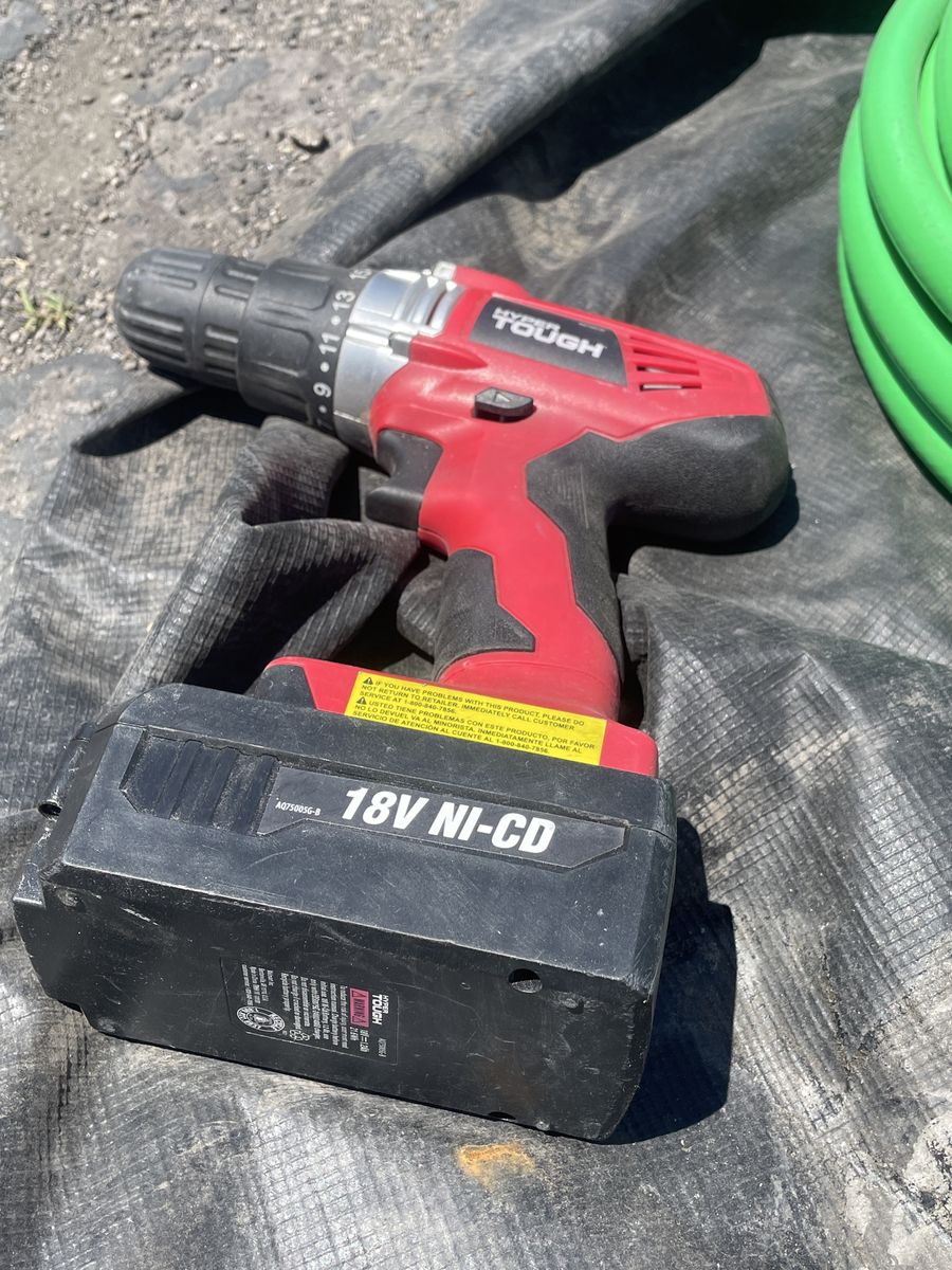Hyper Tough 18V Ni-Cd Cordless Drill Driver - Red & Black with Battery (AQ75005G-B)