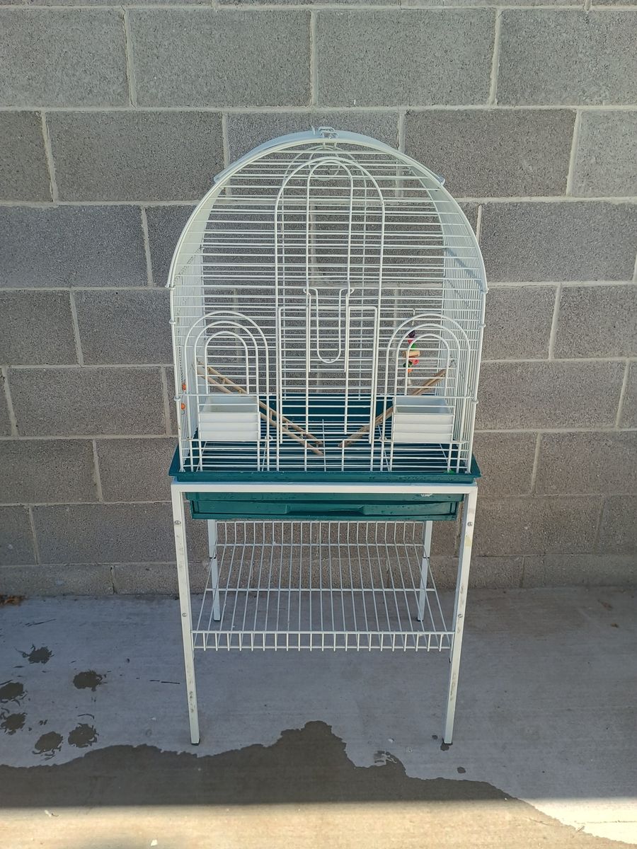 Large white bird cage