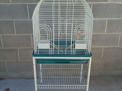 Large white bird cage