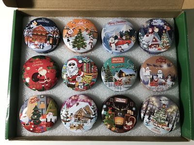 Primevolve Scented Candlelight 12 Christmas Metal Jars 2.5oz Each, New