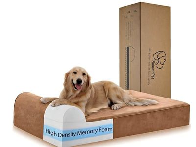 Rainmr Orthopedic Dog Beds for Large Dogs, 7" Memory Foam Dog Beds with Waterproof Liner, Durable Microsuede Cover, Removable an
