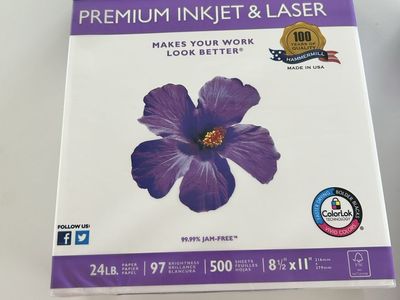 Two Hammermill 8-1/2 x 11” Premium Inkjet & Laser