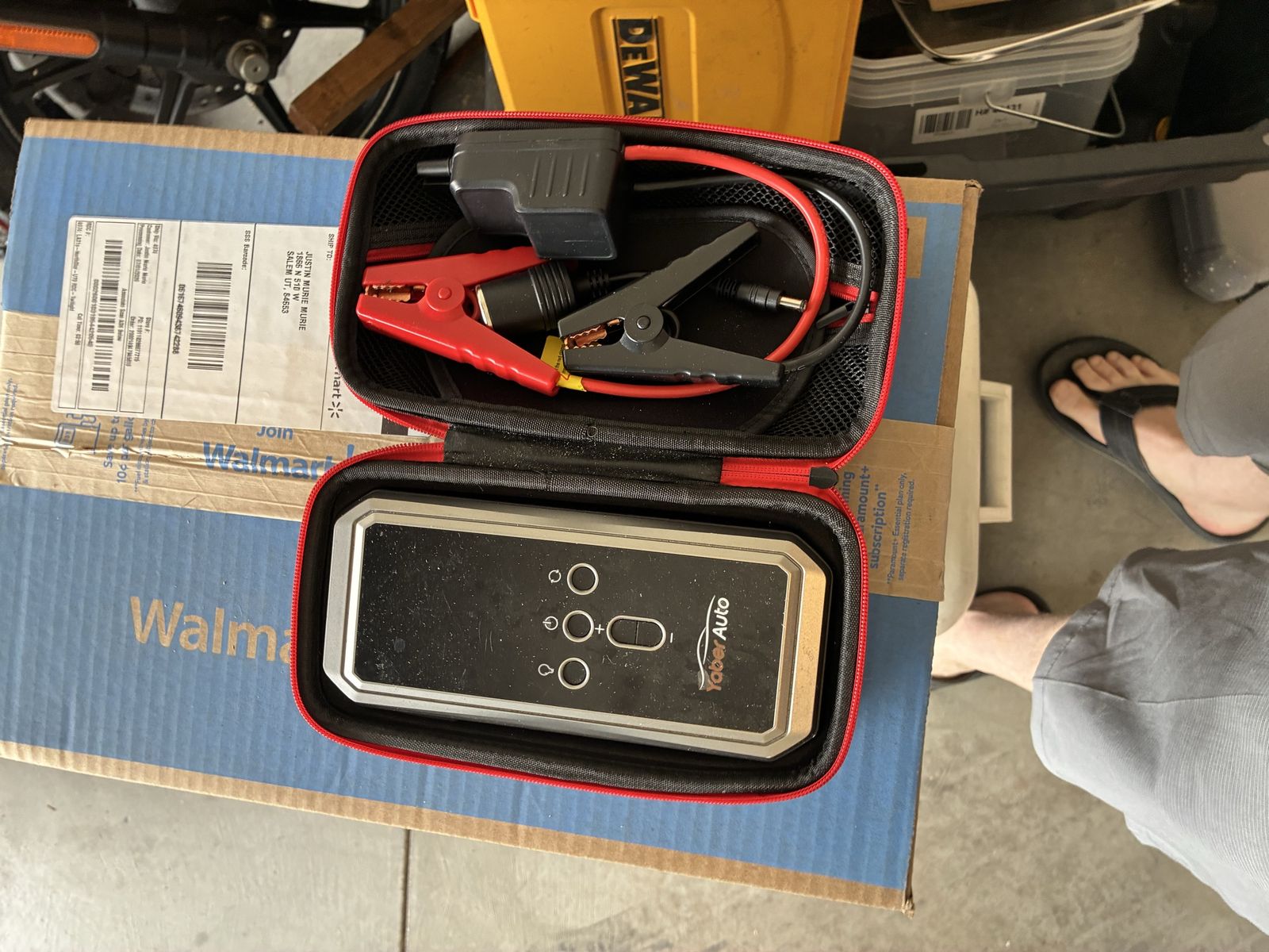 Yaber Auto Portable Car Jump Starter with Cables and Case, 12V Battery Booster