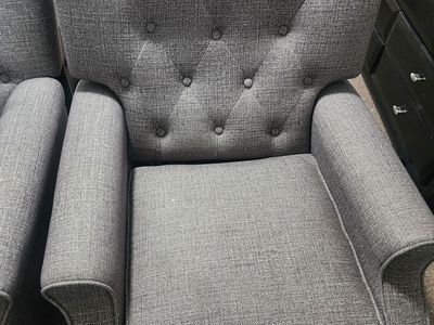 Grey upholstered chair