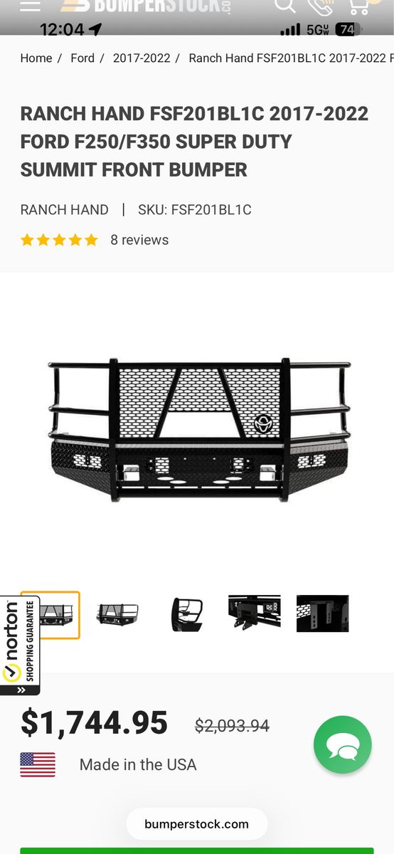 Ranch hand 17-22 bumper