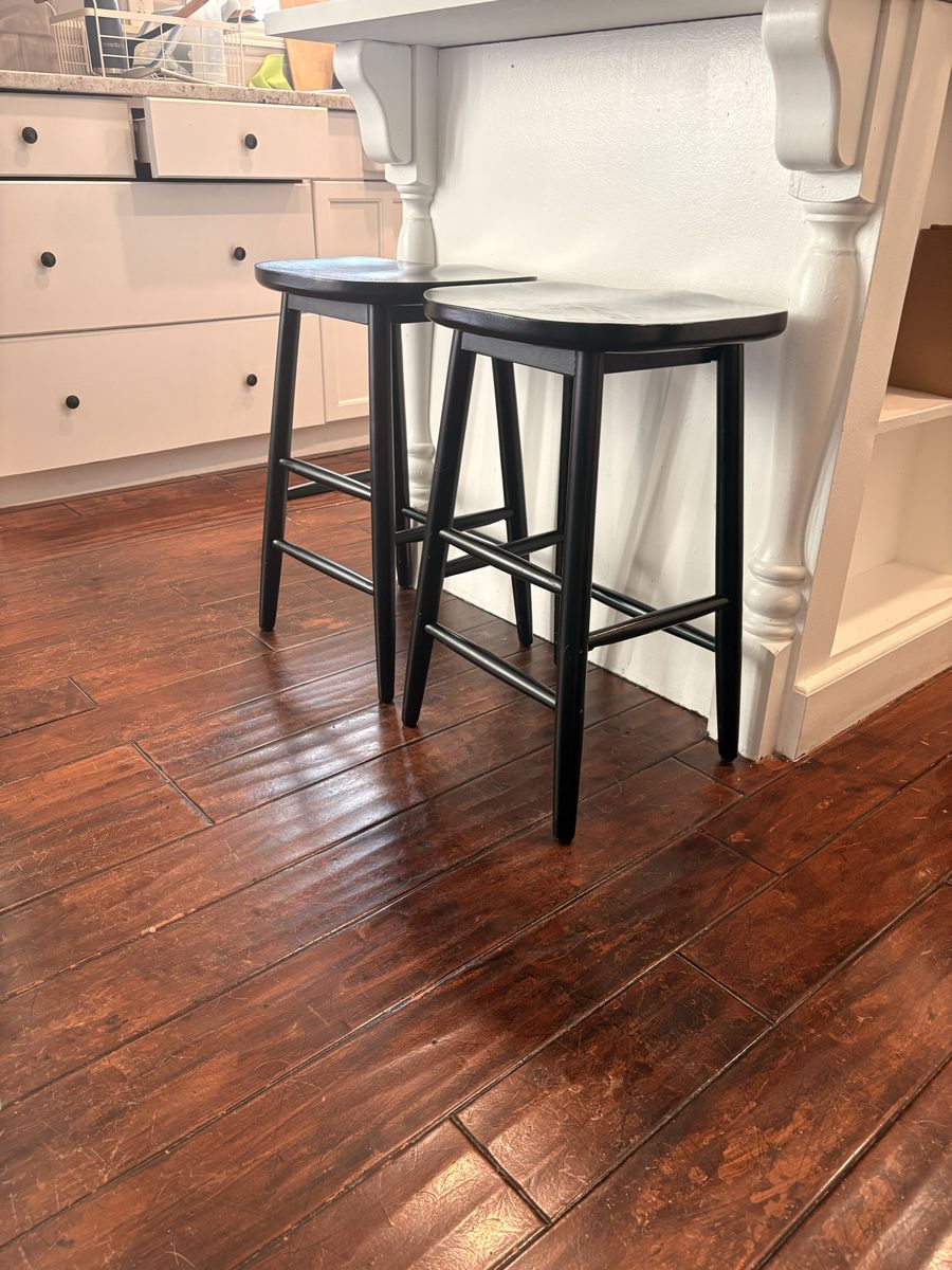 2 Black counter stools 24”