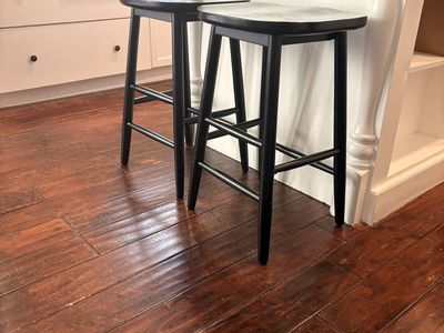 2 Black counter stools 24”