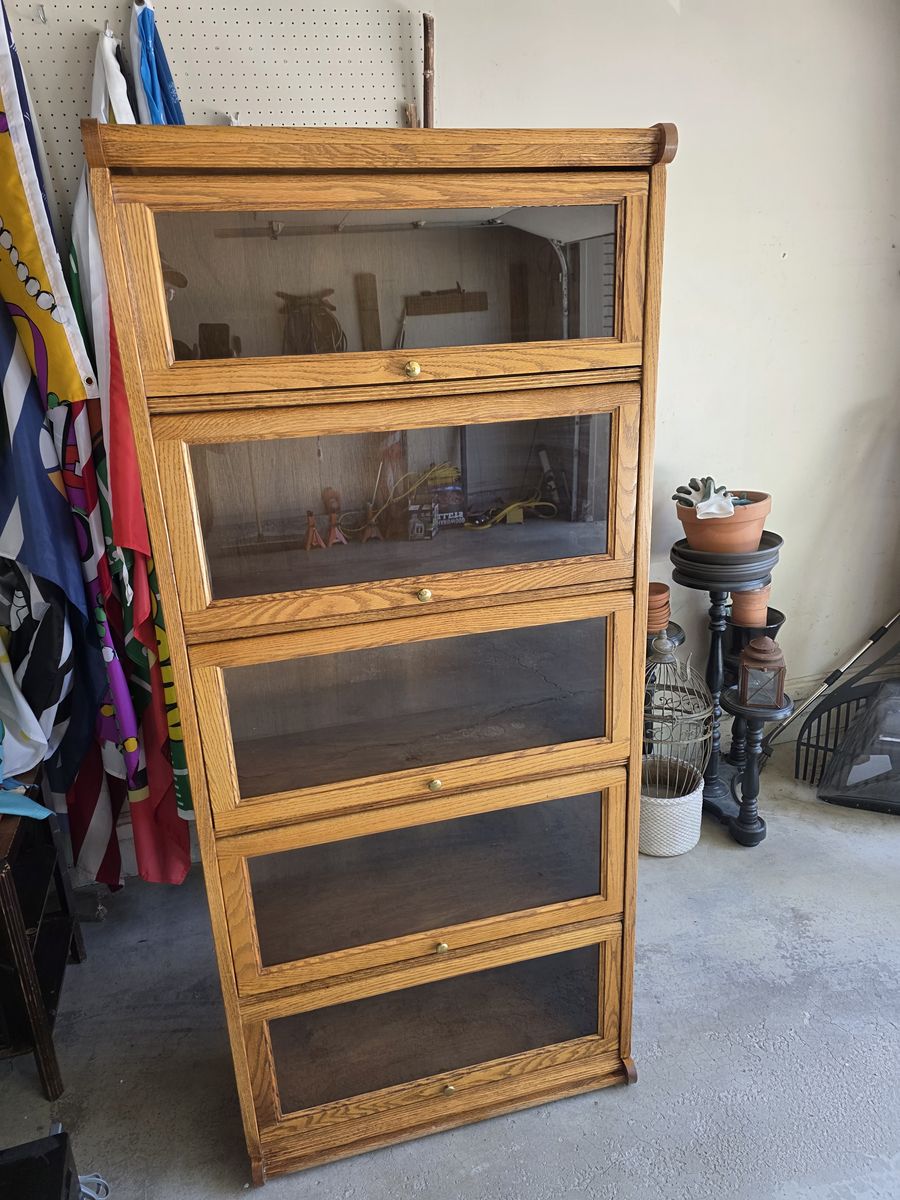 Vintage Oak Barrister Bookcase