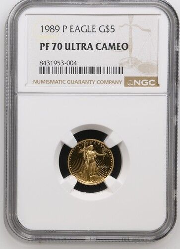 1989-P $5 American Gold Eagle 1/10 oz NGC PF-70 Ultra Cameo