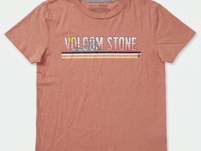 Volcom Stone Women's Salmon Regular Fit Short Sleeve Graphic T-Shirt - Size M, Sustainable Cotton