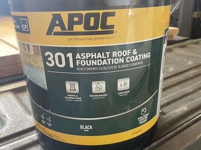 APOC 301 Black Asphalt Roof & Foundation Coating - 4.75 Gal Water-Based, Low-Odor