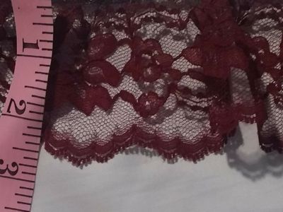 8 YDS + 30 INCHES GATHERED RED LACE