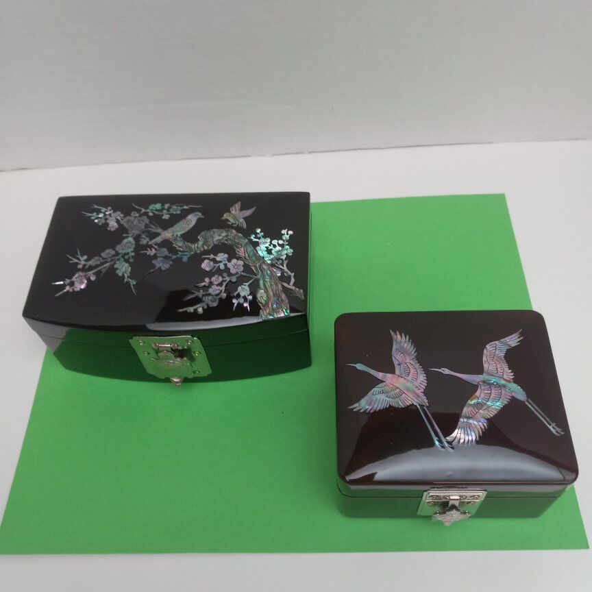 ASIAN LAQUER BOXES MOTHER OF PEARL