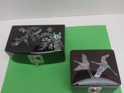 ASIAN LAQUER BOXES MOTHER OF PEARL