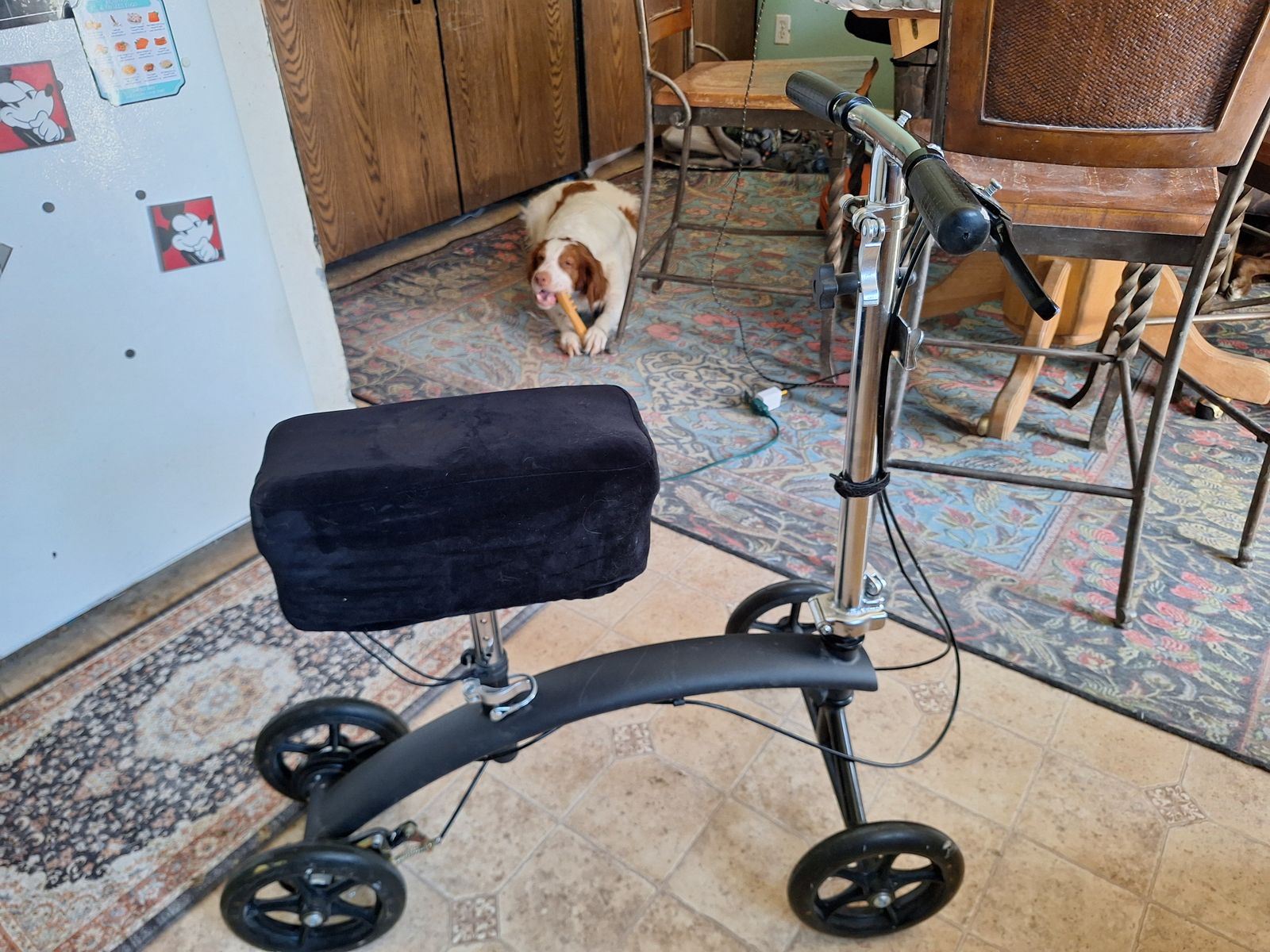 Knee scooter with a super thick pad.