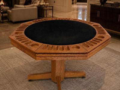 Mikhail Darafeev Octagonal Oak 3-in-1 Reversible Game Table