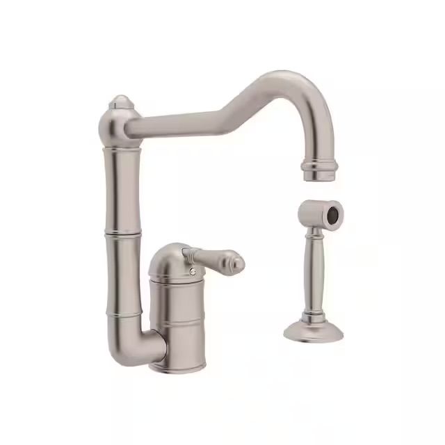 Rohl Acqui Kitchen Faucet With Side Spray - Satin Nickel