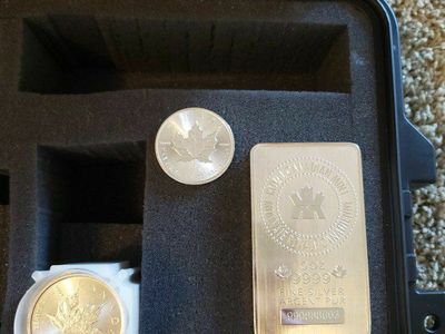 10 oz Royal Canadian Mint Silver Bar & 9 Coins