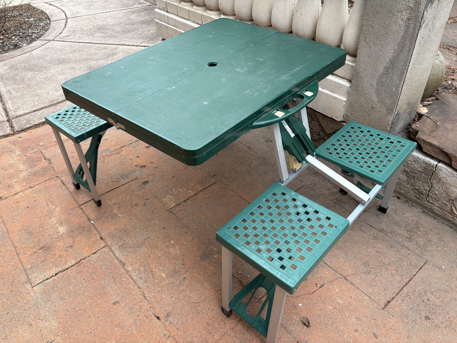 Small Green Folding Camping Picnic Table