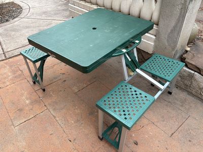Small Green Folding Camping Picnic Table