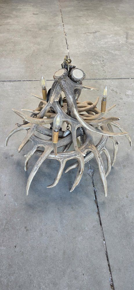 faux antler chandelier