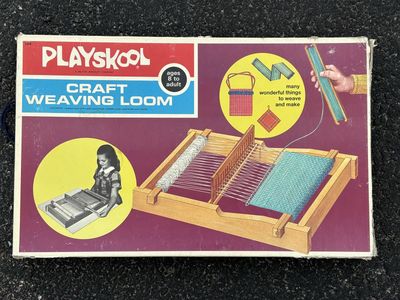 1970’s Playskool tapestry craft weaving loom kit.