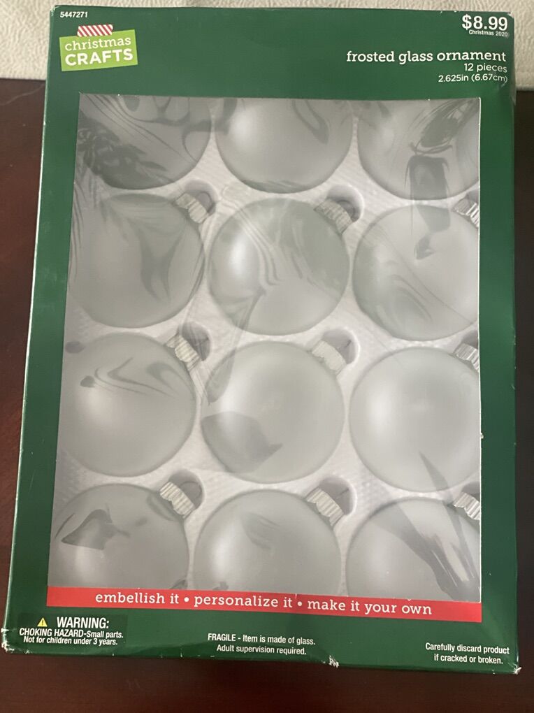 2 Sets Of Frosted Glass Ornaments $12 Each
