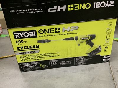 RYOBI ONE+ HP 18-Volt Brushless EZClean 600 PSI 0.7 GPM Cordless Electric Power Cleaner w/ 4.0Ah Battery, Charger, Accessories