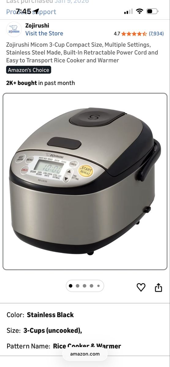 Zojirushi Micom 3-cup Rice Cooker - Brand new in box