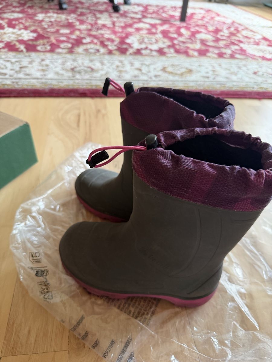 Kamik Girls Winter Snow Boots Dark Gray Purple Size US 1 Kids