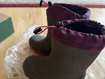 Kamik Girls Winter Snow Boots Dark Gray Purple Size US 1 Kids