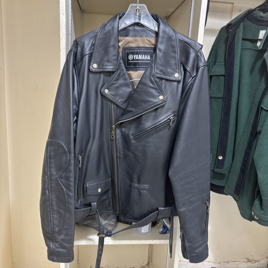 Yamaha Performance Apparel Black Leather Motorcycle Jacket XL