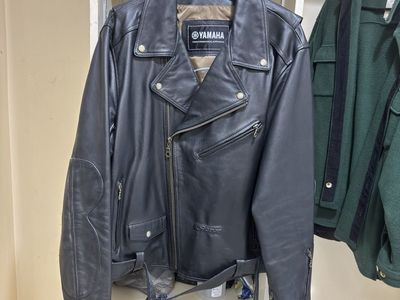Yamaha Performance Apparel Black Leather Motorcycle Jacket XL