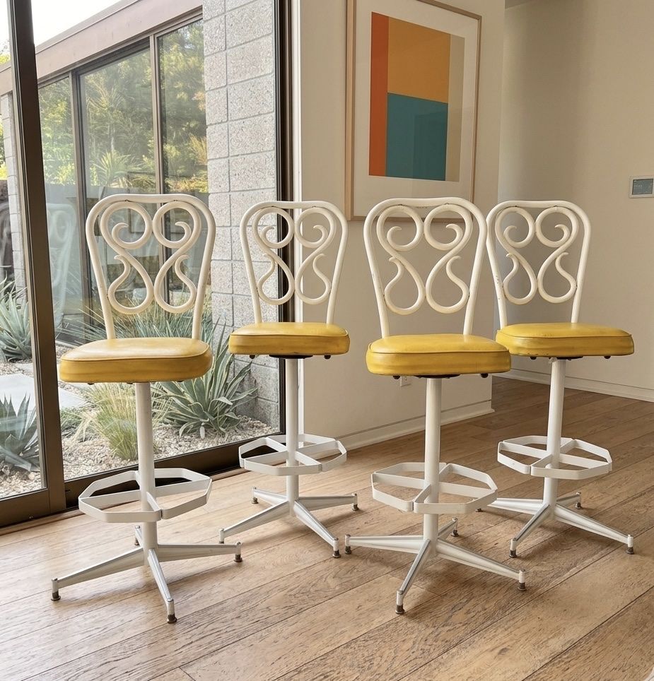 Vintage Mid Century Bar Stools Kitchen chairs 70s
