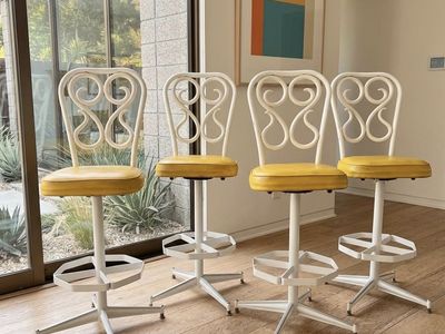 Vintage Mid Century Bar Stools Kitchen chairs 70s