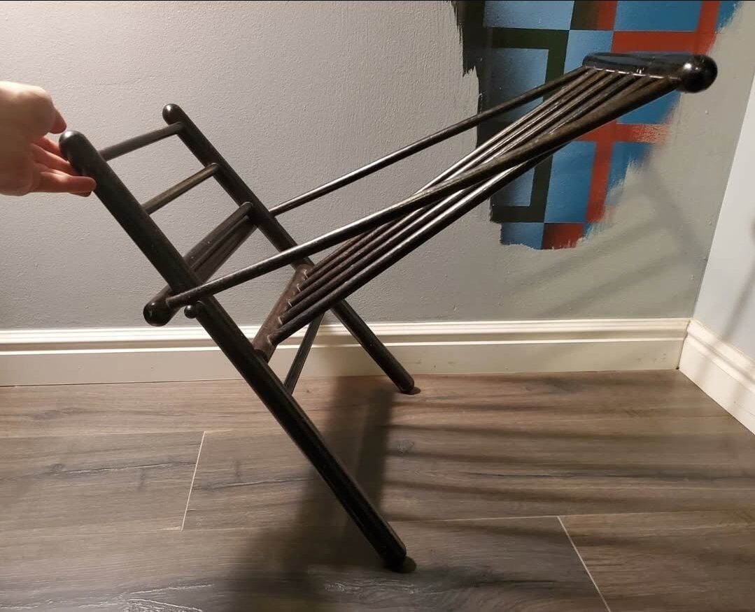 Vintage Wood Folding Gout Stool