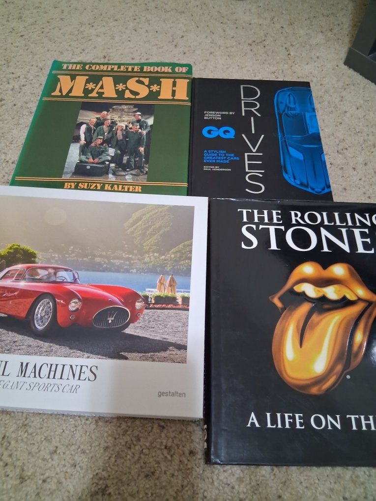 M*A*S*H, GQ Drives, Rolling Stone & Elegant Sports Car Book Lot 
$10 each like new