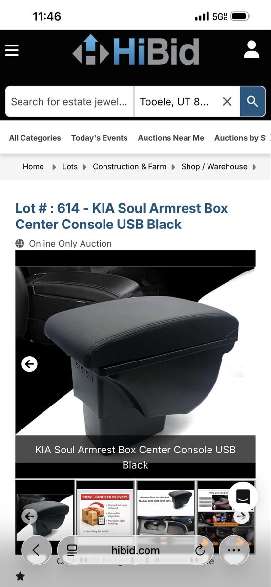 Tocsho US-OT324-BK Kia Soul Armrest Box Center Console USB - Black, 2010-2013 Models