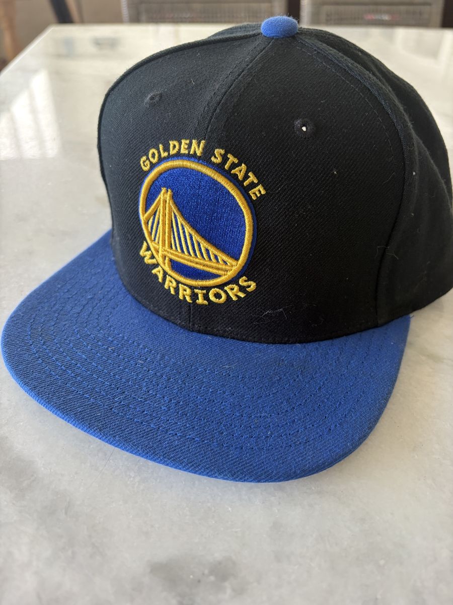Mitchell & Ness Golden State Warriors NBA Snapback Hat Black/Blue