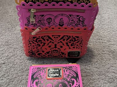 Loungefly Disney Pixar Coco Papel Picado Mini Backpack and Wallet